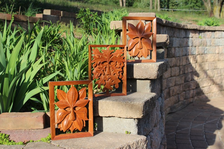 Green Man: White Oak Leaf (#2) Ash Leaf (#1 and #2)