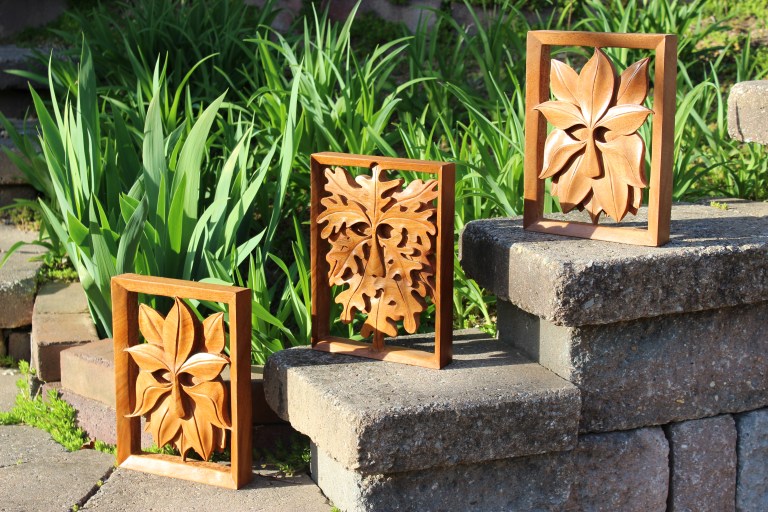 Green Man: White Oak Leaf (#2) Ash Leaf (#1 and #2)